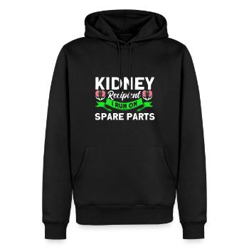 Donneur d’organes Transplantations d’organes Receveurs d’organes - Sweat à capuche Premium bio Homme - noir - Devant - Nico (187cm)