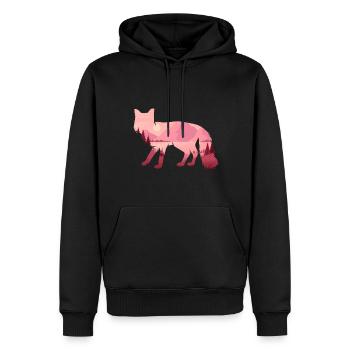 Timber Wolf - Männer Premium Bio Hoodie - Schwarz - Vorne - Nico (187cm)