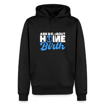 Sage-femme obstétricienne LD Work Gift - Sweat à capuche Premium bio Homme - noir - Devant - Nico (187cm)