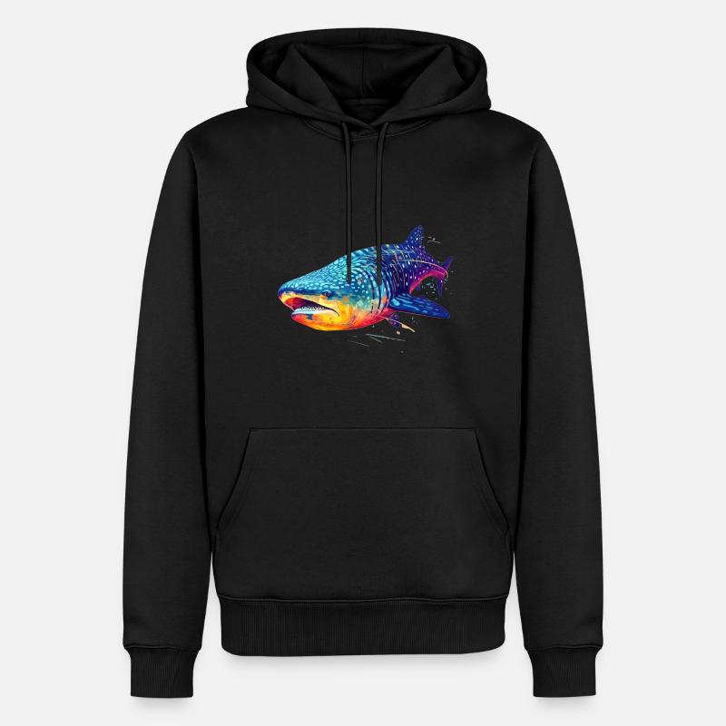 Requin-baleine - Sweat à capuche Premium bio Homme - noir