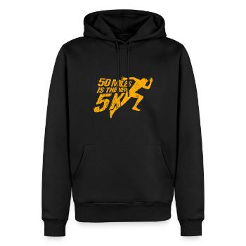 Ultralauf Ultramarathonläufer Ultramarathon Gesche - Männer Premium Bio Hoodie - Schwarz - Vorne - Nico (187cm)