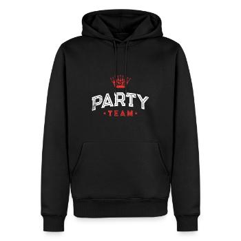 L’équipe de la fête - Sweat à capuche Premium bio Homme - noir - Devant - Nico (187cm)