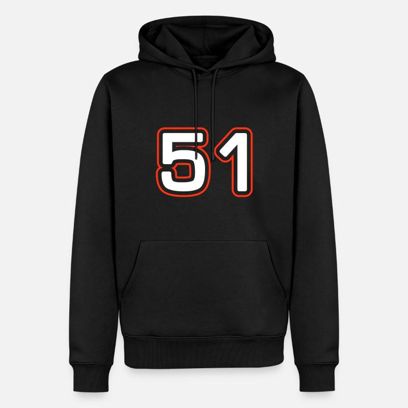 51 Symbole numérique - Sweat à capuche Premium bio Homme - noir