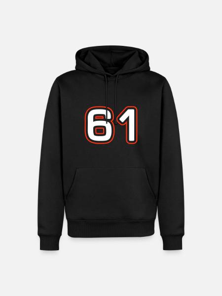 61 Zahl Symbol - Männer Premium Bio Hoodie - Schwarz