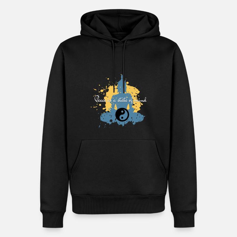 Frieden ist ein Geisteszustand - Männer Premium Bio Hoodie - Schwarz