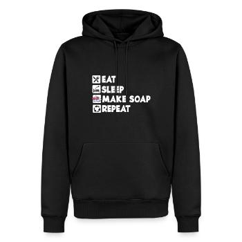 Eat Sleep Repeat Seife Hygiene Seifenherstellung - Männer Premium Bio Hoodie - Schwarz - Vorne - Nico (187cm)
