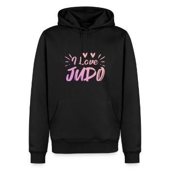 Ich liebe Judo - Männer Premium Bio Hoodie - Schwarz - Vorne - Nico (187cm)