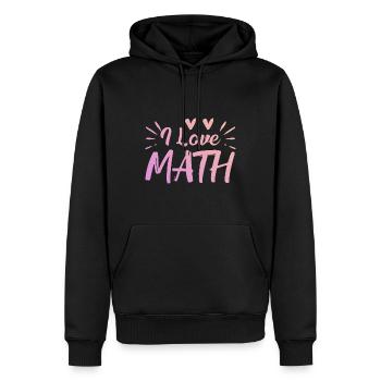 I love math - Men’s Premium Organic Hoodie - black - Front - Nico (187cm)