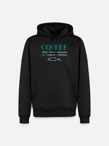 Coffee Cup Christian Gift - Men’s Premium Organic Hoodie - black