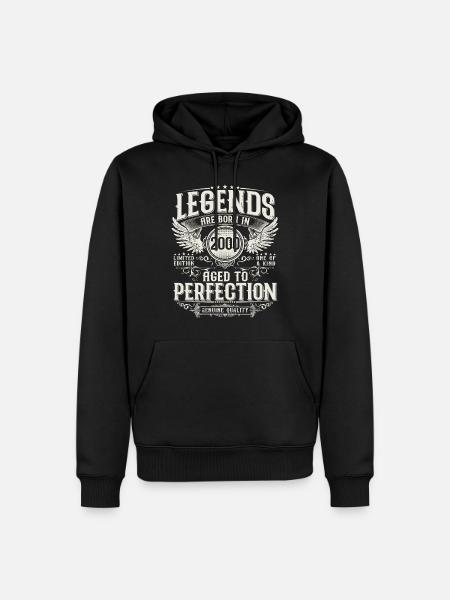 Jahrgang 2000 geboren Legenden Geburtstag Geschenk - Männer Premium Bio Hoodie - Schwarz