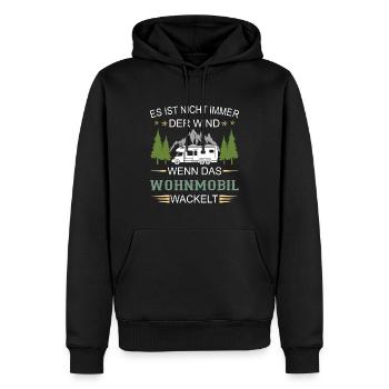 NICHT IMMER DER WIND - Camping Wohnmobil Camper - Männer Premium Bio Hoodie - Schwarz - Vorne - Nico (187cm)