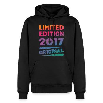 Limited Edition Geburtstag Party Jahrgang 2017 - Männer Premium Bio Hoodie - Schwarz - Vorne - Nico (187cm)