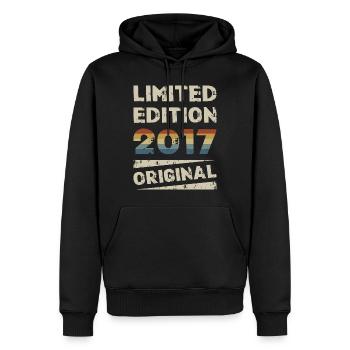 Limited Edition Geburtstag Party Jahrgang 2017 - Männer Premium Bio Hoodie - Schwarz - Vorne - Nico (187cm)