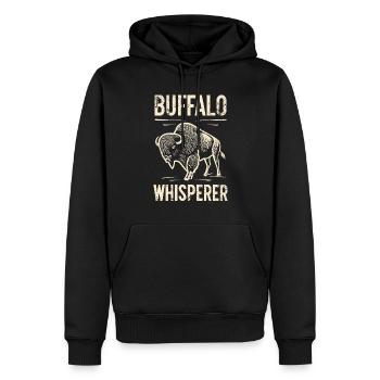 Buffalo Whisperer - Männer Premium Bio Hoodie - Schwarz - Vorne - Nico (187cm)