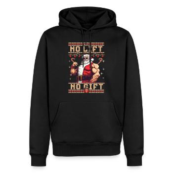 Pas d’ascenseur Pas de cadeau Père Noël Salle de sport - Sweat à capuche Premium bio Homme - noir - Devant - Nico (187cm)