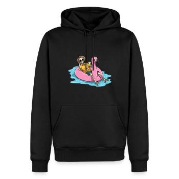 Strand Pool Flamingo Cocktail Baden - Männer Premium Bio Hoodie - Schwarz - Vorne - Nico (187cm)