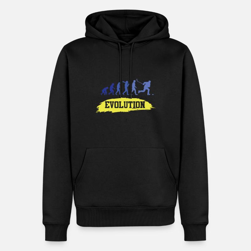Hockey sur glace Évolution amusante - Sweat à capuche Premium bio Homme - noir