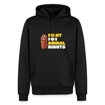 Tierrechte Tierschutz Vegan Vegetarier Tierfreund - Männer Premium Bio Hoodie - Schwarz - Vorne - Nico (187cm)