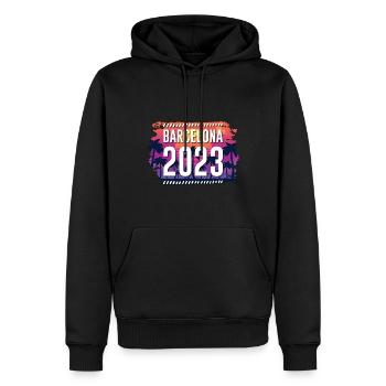 Barcelona 2023 - Männer Premium Bio Hoodie - Schwarz - Vorne - Nico (187cm)