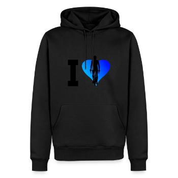 Mtb Fahrrad Bike Herren Radfahren Radeln - Männer Premium Bio Hoodie - Schwarz - Vorne - Nico (187cm)