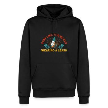 Surfer Surfen als würdest du keine Leine tragen - Männer Premium Bio Hoodie - Schwarz - Vorne - Nico (187cm)