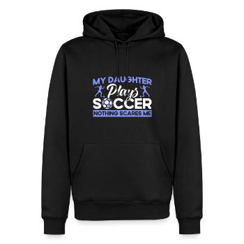 Mutter Sportfan Fußball Geschenk - Männer Premium Bio Hoodie - Schwarz - Vorne - Nico (187cm)