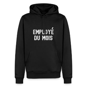 employé du mois - Sweat à capuche Premium bio Homme - noir - Devant - Nico (187cm)