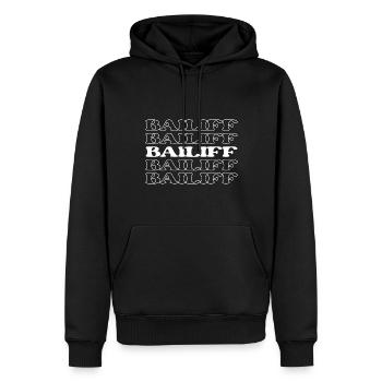 Huissier, Huissier, Shérif, Marshall, Officier de justice, Constable - Sweat à capuche Premium bio Homme - noir - Devant - Nico (187cm)