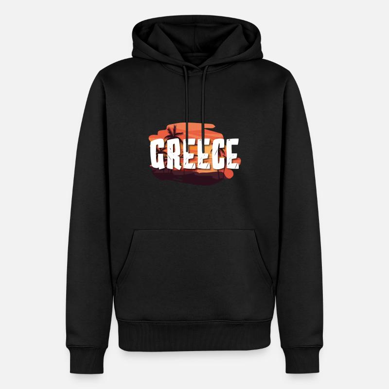 Grèce - Sweat à capuche Premium bio Homme - noir