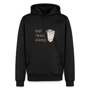 eat.read.sleep - Men’s Premium Organic Hoodie - black - Front - Nico (187cm)