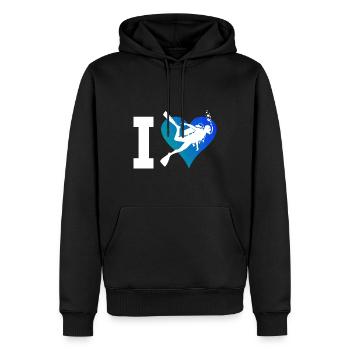 Scuba Diving Free Dive Diver Diving - Men’s Premium Organic Hoodie - black - Front - Nico (187cm)