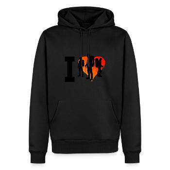 Climber Boulder Klettern Kletterer Bouldering - Männer Premium Bio Hoodie - Schwarz - Vorne - Nico (187cm)