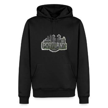 Oregon Portland Amerika Bundesstaat für Oregon - Männer Premium Bio Hoodie - Schwarz - Vorne - Nico (187cm)