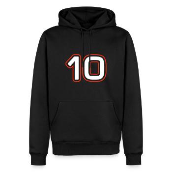 10 Zahl symbol - Männer Premium Bio Hoodie - Schwarz - Vorne - Nico (187cm)