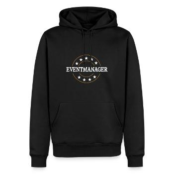 Eventmanager - Männer Premium Bio Hoodie - Schwarz - Vorne - Nico (187cm)