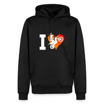 Motocross Freestyle Motocross Supermoto Herren - Männer Premium Bio Hoodie - Schwarz - Vorne - Nico (187cm)