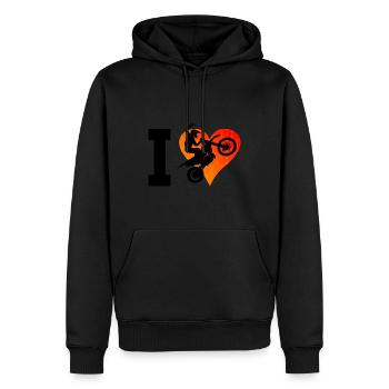 Freestyle Motocross Damen Dirt Biker Motocross - Männer Premium Bio Hoodie - Schwarz - Vorne - Nico (187cm)