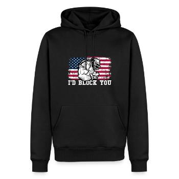 American Football Football Spieler American Footba - Männer Premium Bio Hoodie - Schwarz - Vorne - Nico (187cm)