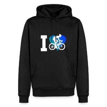 Vélo de route Hommes Vélo de route Vélo de route femme - Sweat à capuche Premium bio Homme - noir - Devant - Nico (187cm)