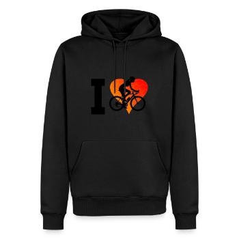 Bike Mountainbike Fahrradfahren Mtb Damen - Männer Premium Bio Hoodie - Schwarz - Vorne - Nico (187cm)