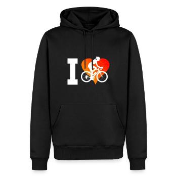 Cyclisme Femmes VTT Cyclisme VTT - Sweat à capuche Premium bio Homme - noir - Devant - Nico (187cm)