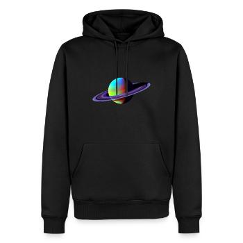 Saturn / Lustiger Planet / Kosmos - Männer Premium Bio Hoodie - Schwarz - Vorne - Nico (187cm)