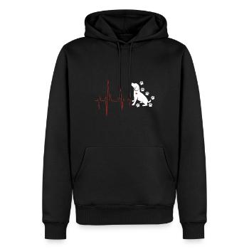 Beagle Heartbeat Lustige Hundehalter Liebhaber - Männer Premium Bio Hoodie - Schwarz - Vorne - Nico (187cm)