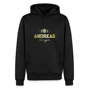 Andreas - Männer Premium Bio Hoodie - Schwarz - Vorne - Nico (187cm)