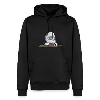 pierre tombale - Sweat à capuche Premium bio Homme - noir - Devant - Nico (187cm)