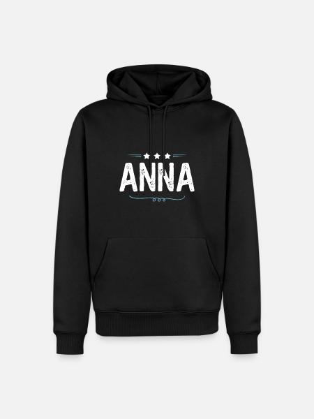 Anna - Sweat à capuche Premium bio Homme - noir