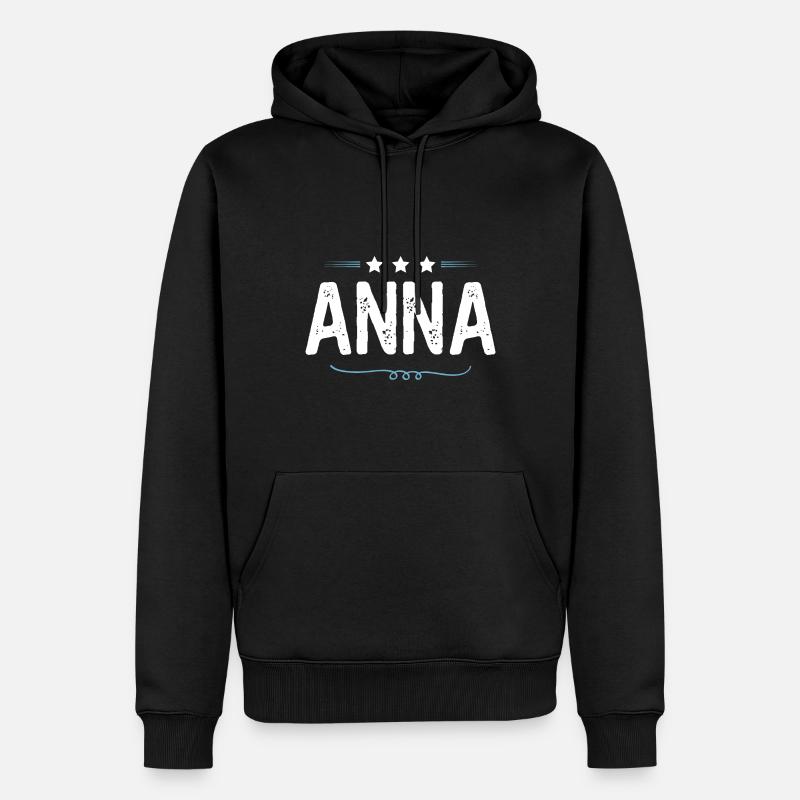Anna - Sweat à capuche Premium bio Homme - noir