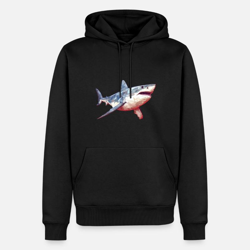 Grand requin blanc - Sweat à capuche Premium bio Homme - noir
