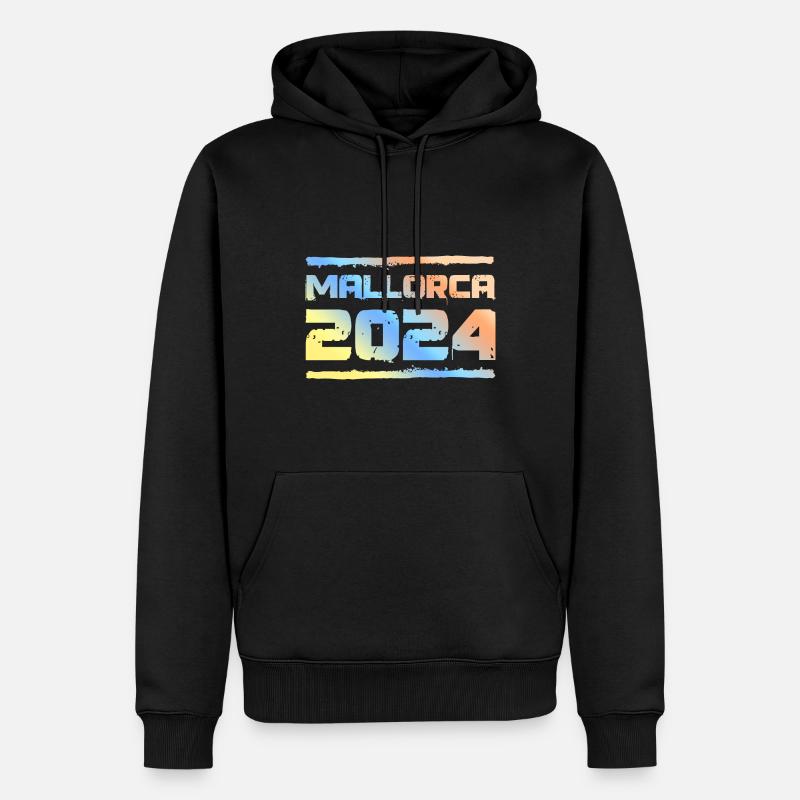 Mallorca 2024 Bunt - Männer Premium Bio Hoodie - Schwarz