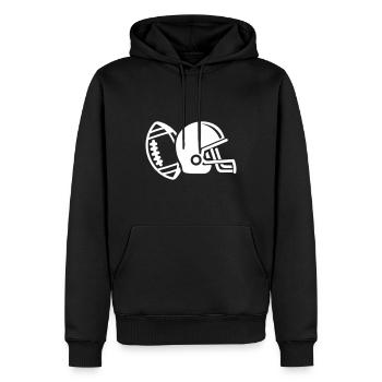 Football Helm - Männer Premium Bio Hoodie - Schwarz - Vorne - Nico (187cm)